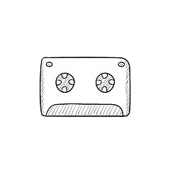 Image showing Cassette tape sketch icon.