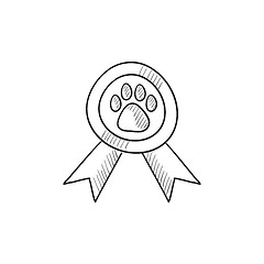 Image showing Dog award sketch icon.