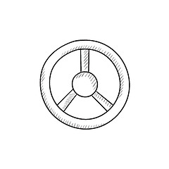 Image showing Steering wheel sketch icon.