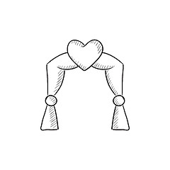 Image showing Wedding arch sketch icon.