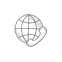 Image showing Global communications sketch icon.