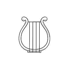 Image showing Lyre sketch icon.