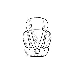 Image showing Baby car seat sketch icon.