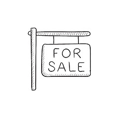 Image showing For sale placard sketch icon.