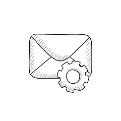 Image showing Envelope mail with gear sketch icon.