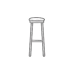 Image showing Barstool sketch icon.