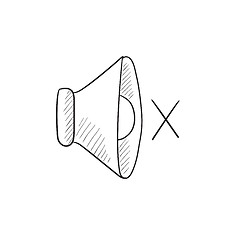Image showing Mute speaker sketch icon.