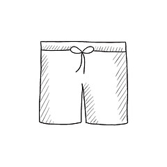 Image showing Swimming trunks sketch icon.