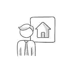 Image showing Real estate agent sketch icon.