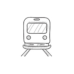 Image showing Back view of train sketch icon.