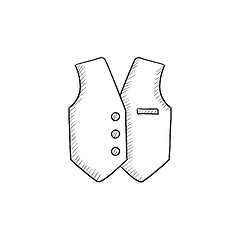 Image showing Waistcoat sketch icon.