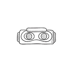 Image showing Virtual reality headset sketch icon.