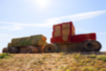 Image showing Tractor straw, close-up  