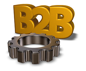 Image showing b2b tag and gear wheel - 3d rendering