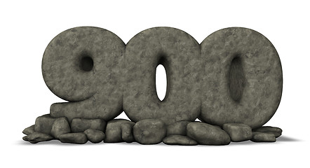 Image showing stone number nine hundred on white background - 3d rendering