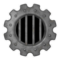 Image showing gear wheel prison window - 3d rendering