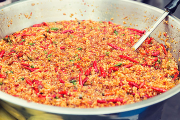 Image showing chilly wok or pilaf dish at street market