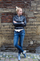 Image showing Fashion street style portrait of young woman.