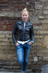 Image showing Fashion street style portrait of young woman.