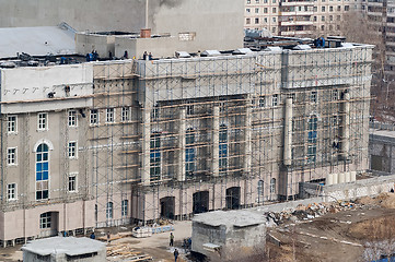 Image showing Construction of Tyumen dramatic theater. Russia
