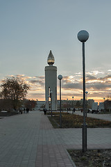 Image showing Monument in the form of a candle. Tyumen. Russia