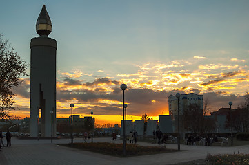 Image showing Monument in the form of a candle. Tyumen. Russia