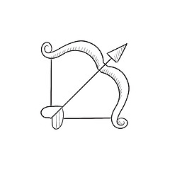 Image showing Bow and arrow sketch icon.