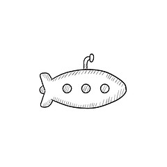 Image showing Submarine sketch icon.