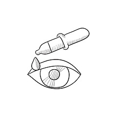 Image showing Pipette and eye sketch icon.