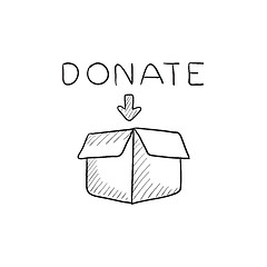 Image showing Donation box sketch icon.