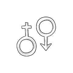 Image showing Male and female symbol sketch icon.