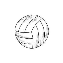 Image showing Volleyball ball sketch icon.