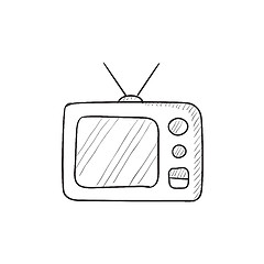 Image showing Retro television sketch icon.