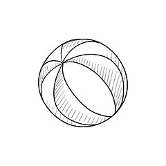 Image showing Beach ball sketch icon.