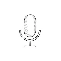 Image showing Retro microphone sketch icon.