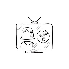 Image showing TV report sketch icon.