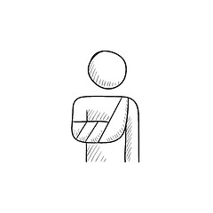 Image showing Injured man sketch icon.