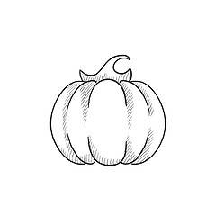 Image showing Pumpkin sketch icon.