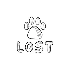 Image showing Lost dog sign sketch icon.