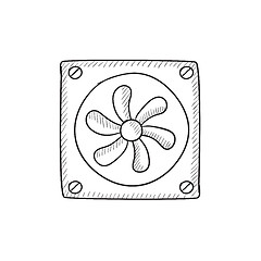 Image showing Computer cooler sketch icon.