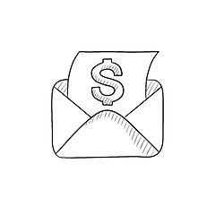 Image showing Envelope mail with dollar sign sketch icon.