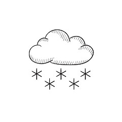 Image showing Cloud with snow sketch icon.