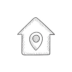 Image showing House with pointer sketch icon.