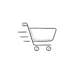 Image showing Shopping cart sketch icon.