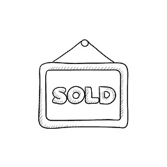 Image showing Sold placard sketch icon.