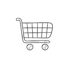 Image showing Shopping cart sketch icon.