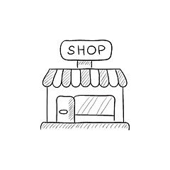 Image showing Shop sketch icon.