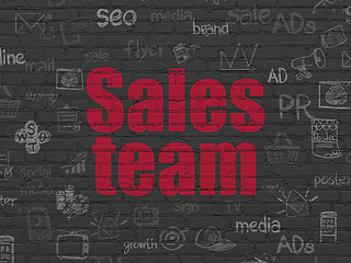 Image showing Marketing concept: Sales Team on wall background