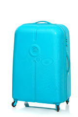 Image showing The modern large suitcase on white background