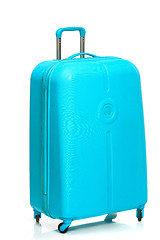 Image showing The modern large suitcase on white background